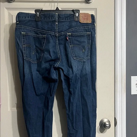 Levi's Dark Blue Straight Leg Jeans - Picture 4 of 7